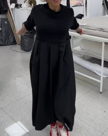 Robe longue décontractée de couleur unie