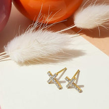 Boucles d'oreilles Croix Pavé | Or