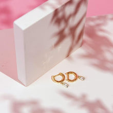 Boucles d'oreilles en cristal rectangulaire | Or