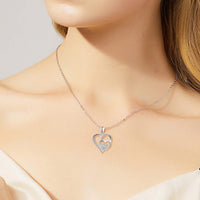 Collier en argent sterling avec patte et cœur en zircon