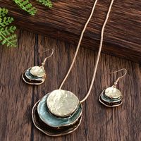 Ensemble Collier et Boucles d'Oreilles Boho Émaillés Fait Main