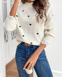 Pull décontracté à la mode en forme de cœur