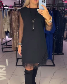 Robe Col Rond Mesh Transparent Couture