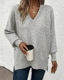 Pull Manche Lanterne Encolure En V