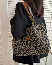 Sac porté épaule imprimé léopard