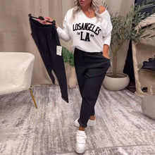 Pantalon décontracté de couleur unie avec poche