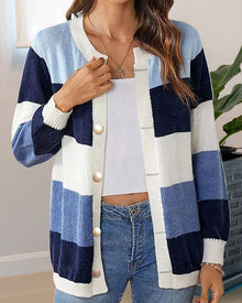 Cardigan colorblock pour kvinner