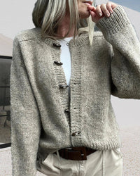 Cardigan uni à simple boutonnage