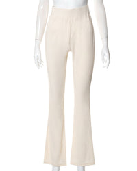 Pantalon slim micro-évasé uni
