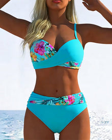 Bikini Bralette Style Imprimé Contrasté