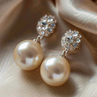 Boucles d'oreilles en zircon et perles