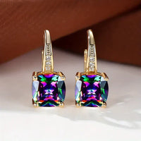 Boucles d'Oreilles en Or avec Pierres Mystérieuses