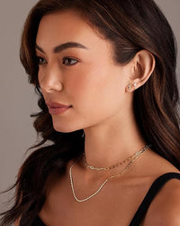Boucles d'oreilles Croix Pavé | Or