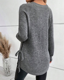 Pull Avec Manches Raglan Et Design De Nœud Latéral