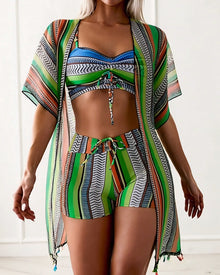 maillot de bain trois pièces bikini imprimé vacances