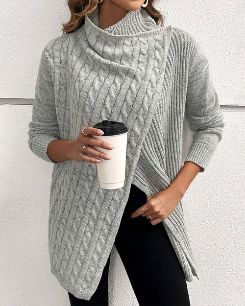 Pull décontracté de couleur unie fendu