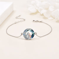 Bracelet ajustable avec pendentif de chien en argent sterling