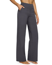 Pantalon Femme Taille Haute Extensible Décontracté Yoga Jambe Large