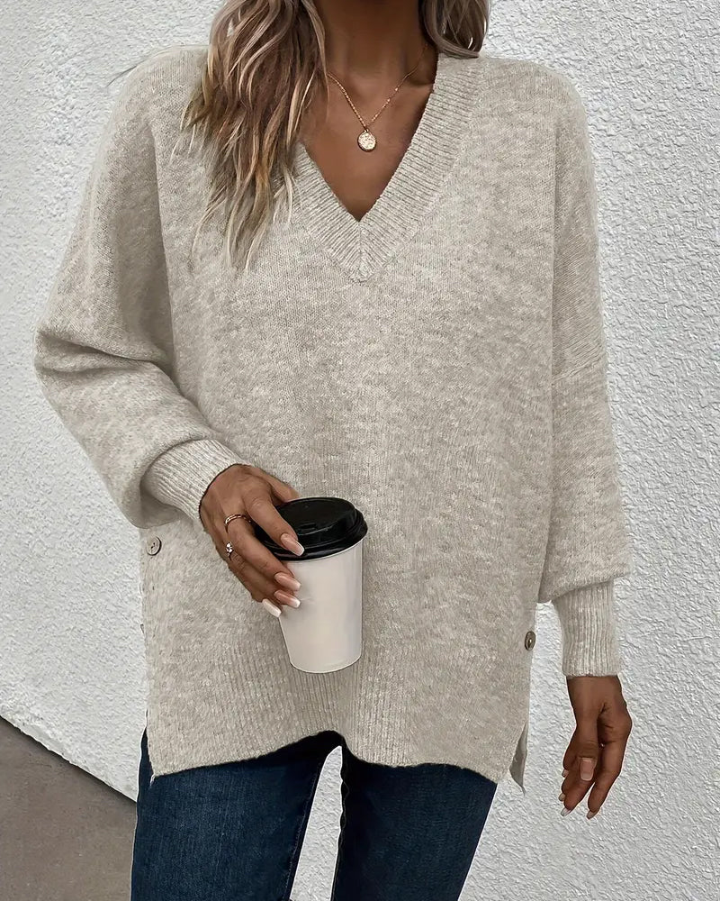 Pull Manche Lanterne Encolure En V