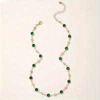 Collier Pendentif Vert Divin
