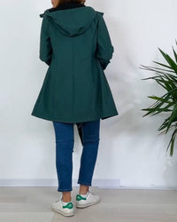 Manteau tendance de couleur unie avec fermeture éclair et bouton amovible
