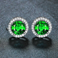 Boucles d'oreilles en émeraude et diamants