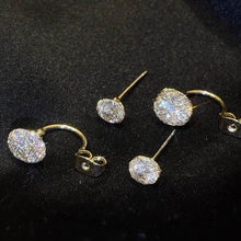 Boucles d'oreilles réversibles avec zirconiums