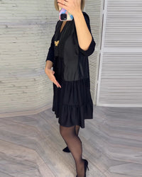 Robe patchwork à col en V