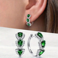 Boucles d'oreilles créoles avec cristal brillant