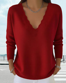 Pull Col En V Doux Tricoté
