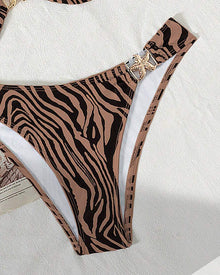 Bikini Imprimé Zèbre Sexy Lacé