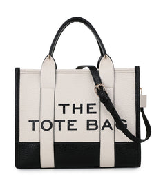 Sac fourre-tout tendance avec coutures bicolores