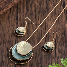Ensemble Collier et Boucles d'Oreilles Boho Émaillés Fait Main