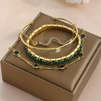 Ensemble de Bracelets Émeraude Pure