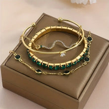 Ensemble de Bracelets Émeraude Pure