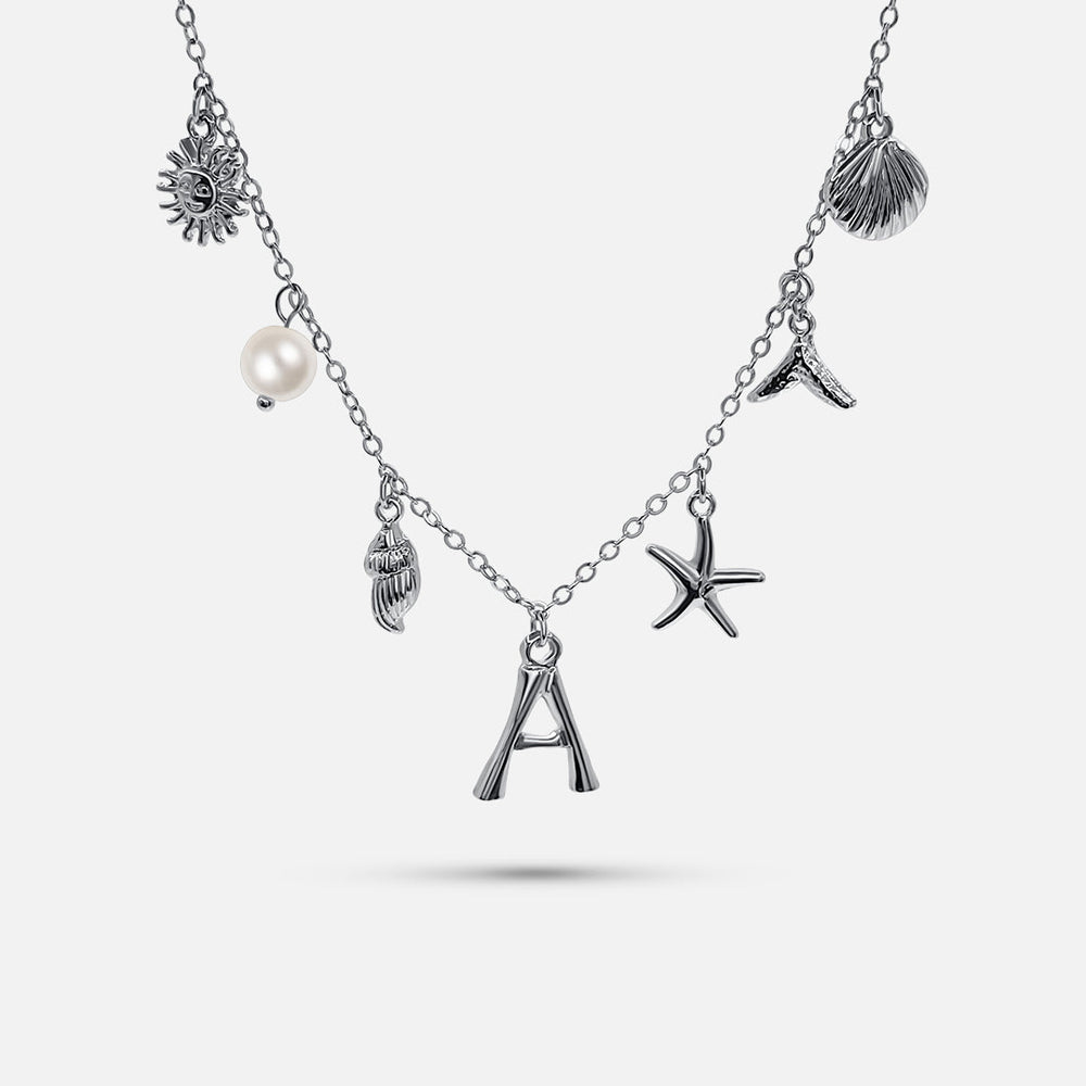 Collier Océan avec Lettre en Argent