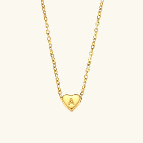 Collier en Or avec Initiale en Cœur