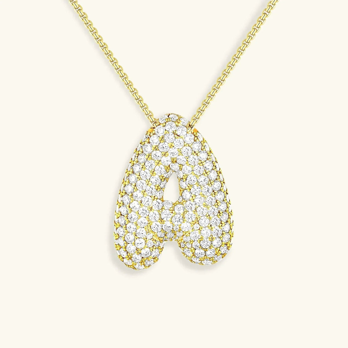 Collier en Diamants avec Initiale en Bulle