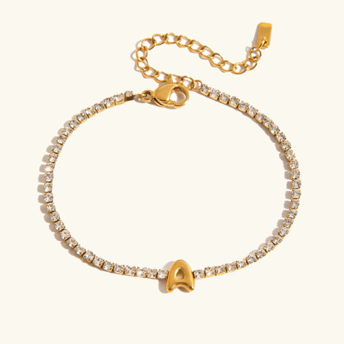 Bracelet Élégant en Or avec Lettre en Bulle