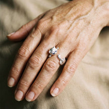 Bague ajustable en argent sterling 925 avec un petit chat