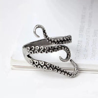 Bague ajustable en argent avec tentacules