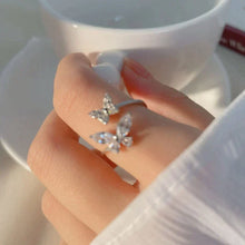 Bague ajustable Papillon Brillant en argent