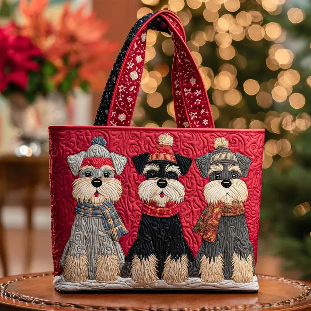 Sac à Main Femme avec trio de Schnauzer – Deux Tailles