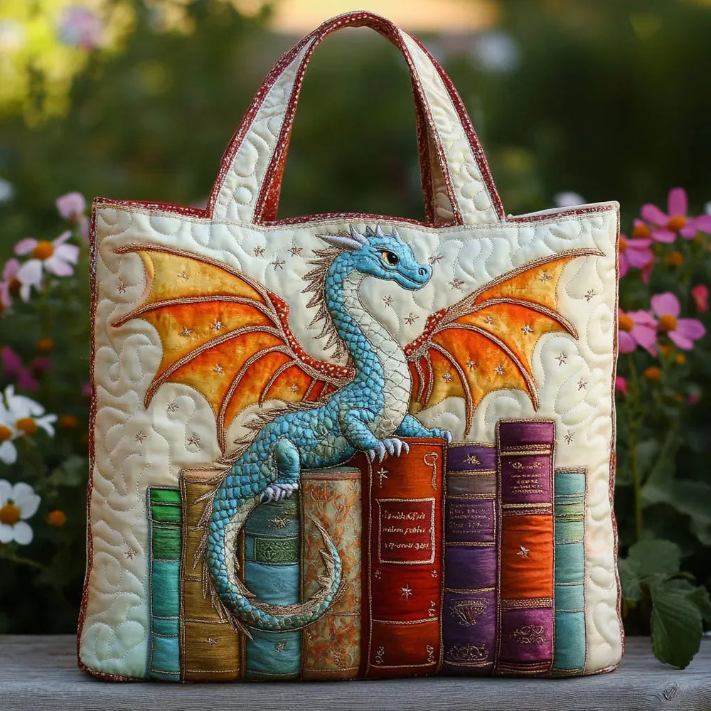 Sac matelassé dragon gardien des livres – Pour les Amants des Livres