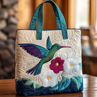 Sac Floral Matelassé Colibri et Fleur Blanche – Deux Tailles