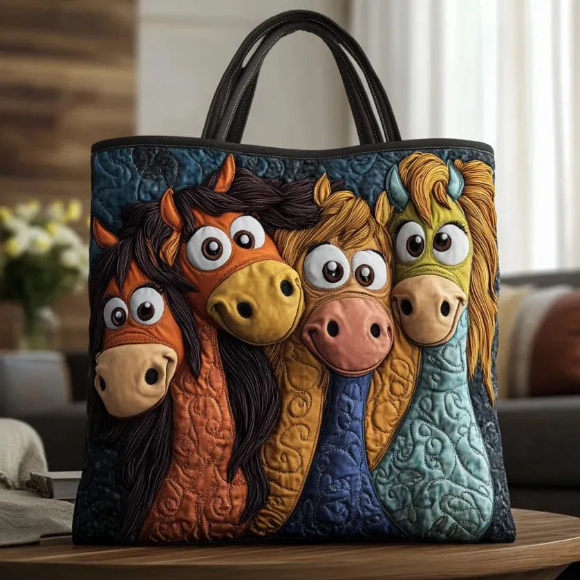 Sac à main matelassé avec des poneys magiques – Spacieux et léger