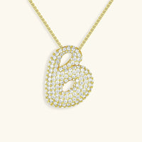Collier en Diamants avec Initiale en Bulle