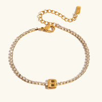 Bracelet Élégant en Or avec Lettre en Bulle