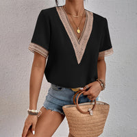 Evelina | Blouse à Col V en Dentelle Crochet pour Femme