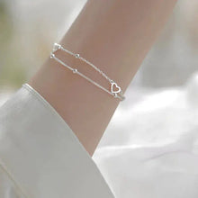 Bracelet ajustable en argent avec cœur